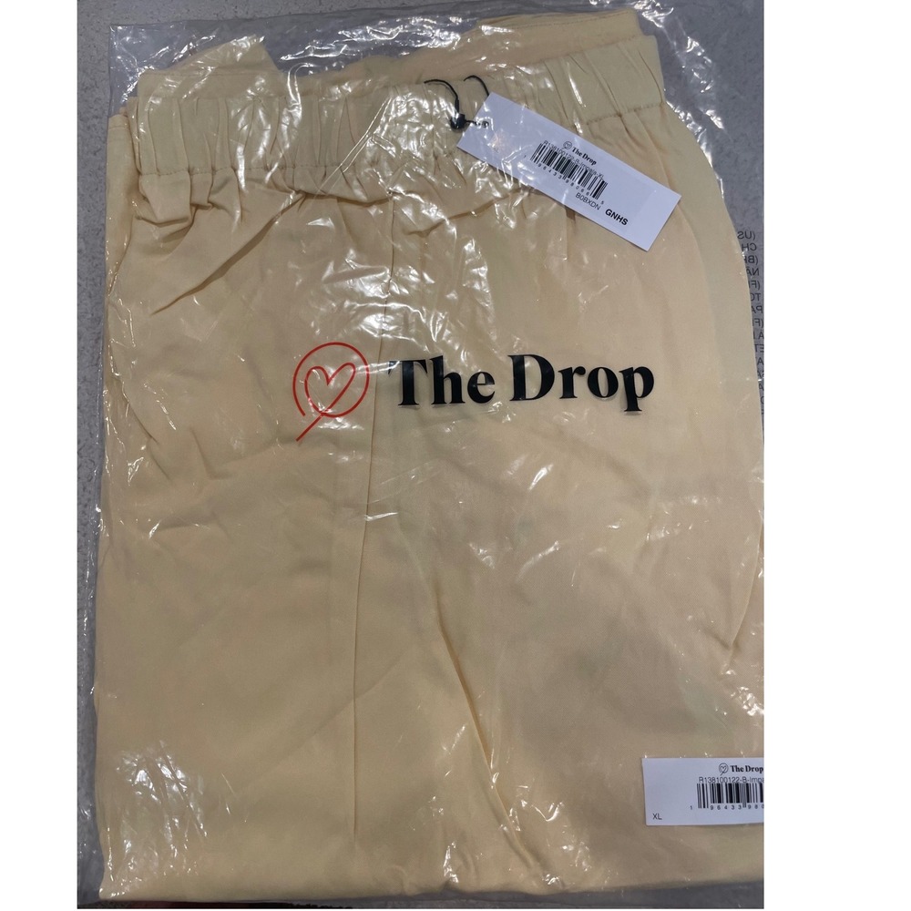 The Drop Womens Impala Yellow High Waisted Paperbag Elastic Pants XL NWT